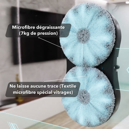 Lingettes microfibre du robot lave-vitre LU PRO CLEAN noir